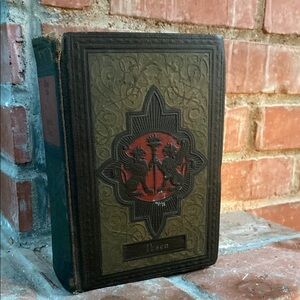 Vintage Decorative Book with Red and Brown Cover